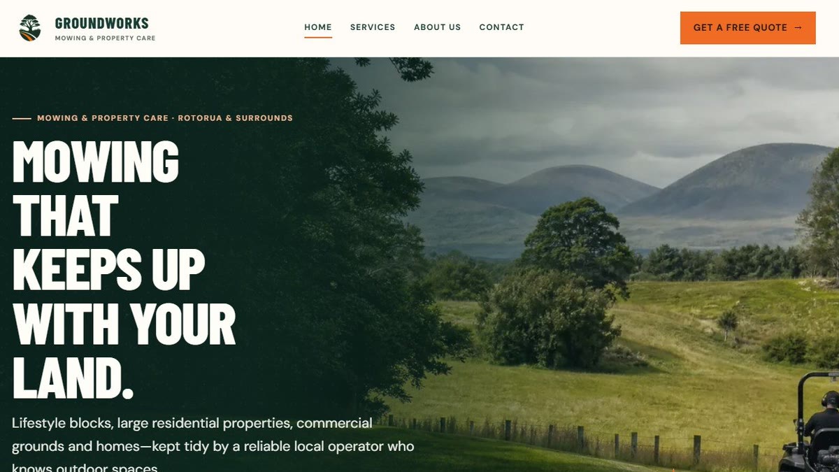 Groundworks Mowing and Property Care website