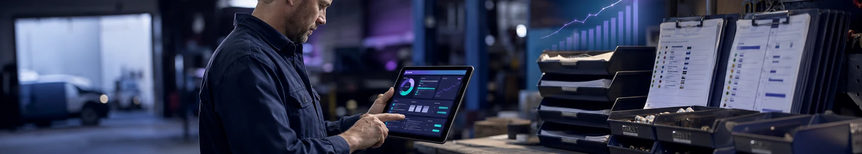 Business team member using a custom internal application